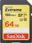 Карта памяти Sandisk 64GB Extreme SDXC UHS-I 150MB/s