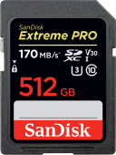 Карта памяти Sandisk 512GB Extreme PRO SDXC UHS-I 170MB/s